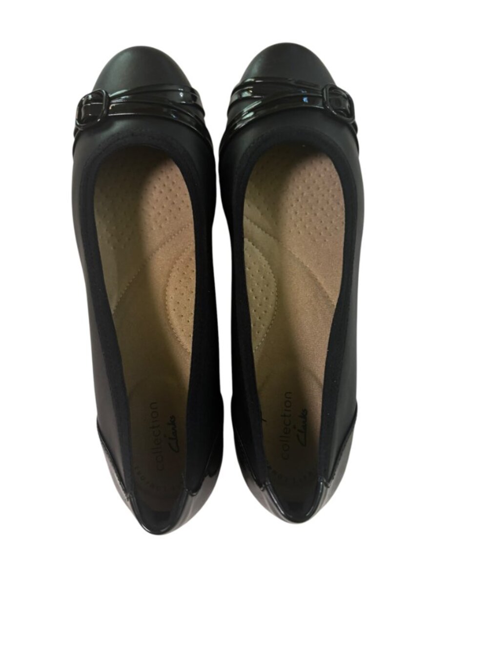 Clarks Sara Tulip Black Leather Ballet Flats Shoes Womens 7.5 Comfort NEW - Picture 4 of 11